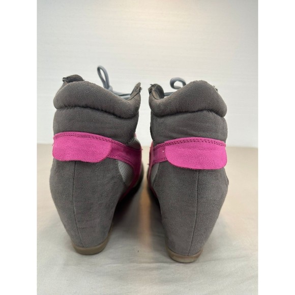 Lane Bryant Women's Ladies Shoes Gray pink Heal Sneakers. Size: 12 W - Picture 4 of 12